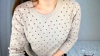 Innocent Busty blonde fingering and toying pussy