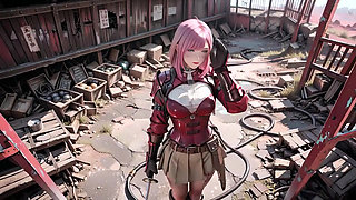Pink-Haired Mech Warrior! The Cold Beauty of the Wasteland. Red and white armor hiding secrets?