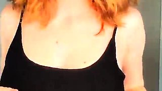 Exciting webcam redheaded striptease