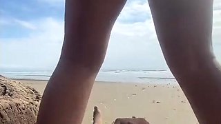 Amazing close-up beach sex in public