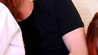 Two Redhead Schoolgirls Suck Dick and Swap Cum