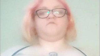 Amputated Fat BBW Playing with Her Huge Tits - Amateur Slow Motion