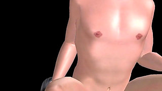 Animated 3D Porn - Asian Man Riding Strap on in Ass by Beautiful Girl