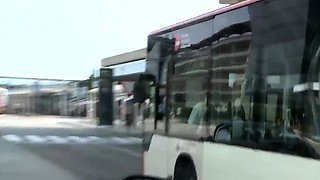 horny brunette milf takes meatstick in car