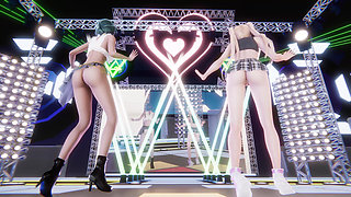 [mmd] Sunlight Marie Rose Tamaki Sexy Striptease Doa Hentai Uncensored 4K 60fps