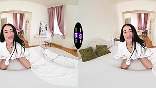 Ara Mix, a cute brunette from russia with a slim figure.