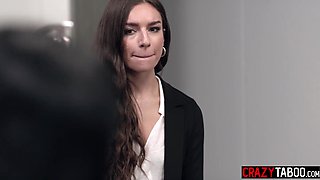 Petite Asian teen Kimmy Kimm performance review by naughty lesbian boss