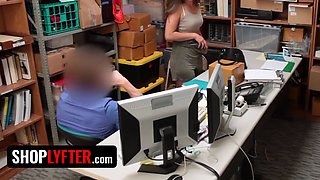 Shoplyfter - shy girl Shane Blair gets her vulva coated in sperm to avoid troubles with the law