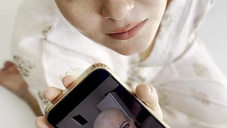 Cumtribute Bald Girl Cleanup Her Phone After