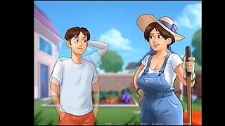 Helping the sexy cougar widow next door in summertime saga