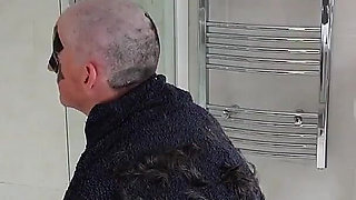 Wet Shaving My Slave's Head - Femdom Humiliation