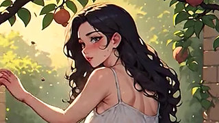 Waifu Garden Lady POV - Panties Aside Penetration & Bench Close-up Fucking