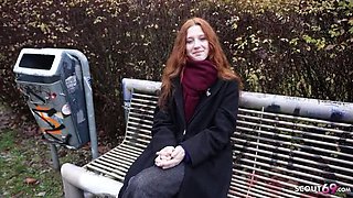 German Scout First Casting: Skinny Redhead Teen Alice Seduced in Public Pick Up - Small Tits, Blowjob & Rough Sex