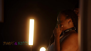 Ebony Slut Kittylove Blindfolded, Tied, and Fucked Over and Over