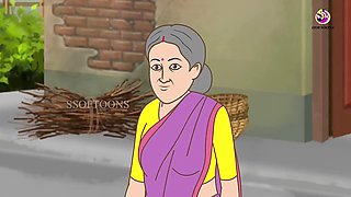 Cartoon fantasy with creampie featuring an inexperienced Indian girl and her stepbrother