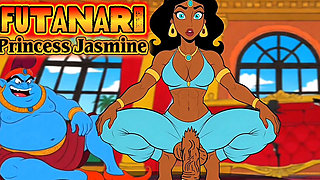 Futanari. Princess Jasmine Girl with a Big Dick. Porn Aladdin Series.