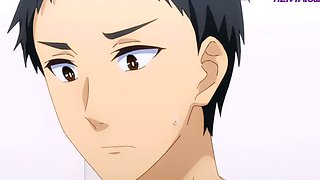 Anime MILF gets on all fours and begs for deep pounding