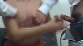 Fantastic MILF Wife with Hairy Pussy Fucked and Cummed in Mouth by Three Huge Amateur Cocks