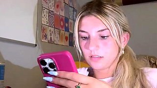 Blonde teen Sierras first erotic masturbation video