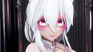 [mmd]haku "mr." Transparent Lace Cheongsam Big Lewd Pattern Black Silk