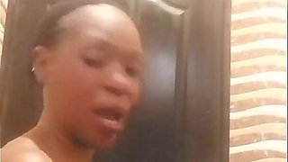 Black MILF Showering