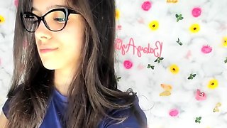 Cute curly brunette solo webcam masturbation