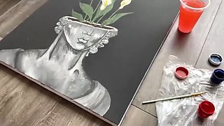 Searching for a huge cock: Young Russian artist's first time POV