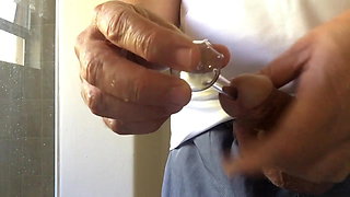 Fucking my Cock with glass pipe again