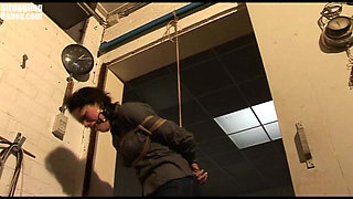Steffi Dangling on Rope Tightly Ballgagged