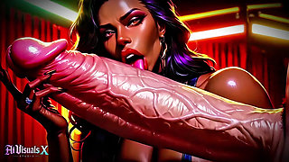 Big Ass Ebony Milfs - Blowjob and Fucking - Animated Porn (ASMR Sounds) (4K AI Generated)