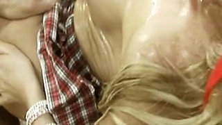 Funny Food Scene-3 busty Blonde MILF Enjoys Creampie in the Kitchen