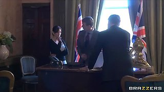 UK prime minster blackmailed into fucking with big-tit Emma Butt