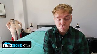 Big titted curvy step-mom Dee Williams gets facial from dangled stepson