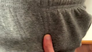 Stepbrother cums in my dirty panties and I will wear them to the gym
