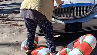 Big Beautiful Woman Nurse Vicki Crushes This Blow up Candy Cane