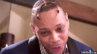 BIG BLACK DICK guy fucks his spic GF next to MILF