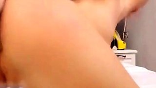 Blonde College Girl Plays with Dildo on Webcam