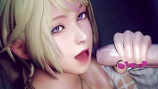 Hot blowjob in toilet with Yukino from DoA