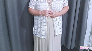 Cheating Granny wants lots of your cum all over her big mature boobs