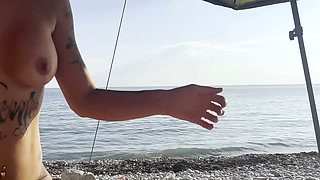 I Like It When a Girl Plays with My Cock on the Beach-giving Me a Blowjob and a Handjob by the Seaside