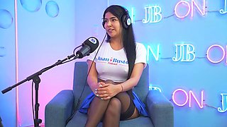 Busty Mayaofi Goes Wild On The Machine and Ends Up Asking For All The Cameramans Cum On Her Face