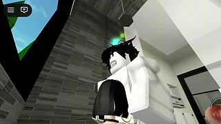 Petite whore gets her pussy fucked by stepbrother in shower - Roblox Brookhaven