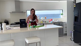 Pregnant Maid Seduces with Naughty MILF Sensual Charm