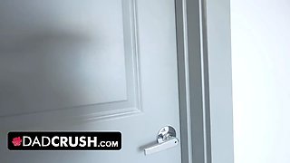 Dadcrush - lovely Tiny Teeny babe Mia Kay droplets down on her knees to suck her stepdad's rod
