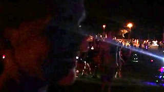 Amateur coeds voyeur fucking in public place