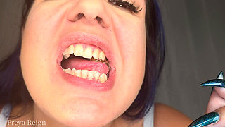 Up Close Gummy Bear Eating: Mouth Fetish