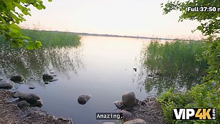 Vip4k. blond cougar studied her offspring\u2019s bf and showed him the wildest porn