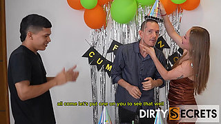 HANNAH MILLER FUCKS HER HUSBAND'S MUTE BEST FRIEND AT HIS BIRTHDAY PARTY AND HE CATCHES THEM.