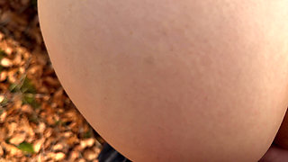 Outdoor Forest Fun - Wet Handjob, Deep Blowjob and Risky Doggy Fuck