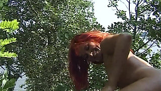Mature Redhead Stretched Wide in Outdoor Anal Fisting Frenzy